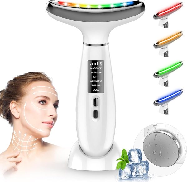 Masajeador Facial Eléctrico 6 en 1 con LED: reafirma, tonifica y rejuvenece tu piel en casa 💆‍♀️✨